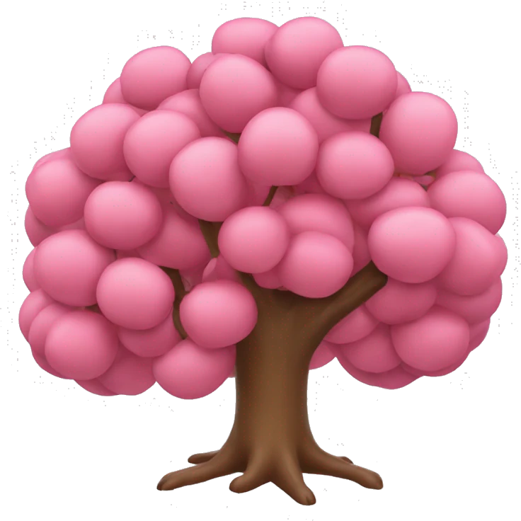 Tree with pink leafes and apples emoji