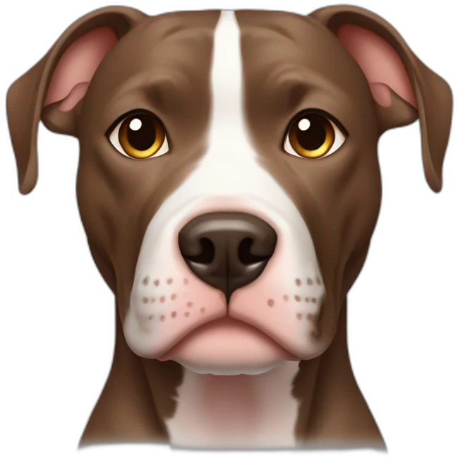 a female pitbull dog, brown with light colored eyes emoji