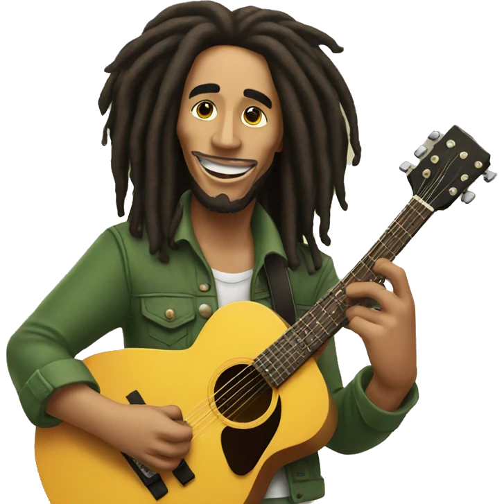 Bob marley with guitar emoji