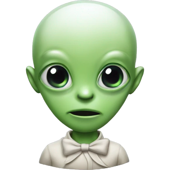 alien with a bow on head emoji