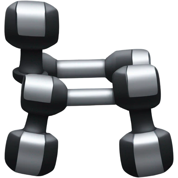 black and silver dumbell  emoji