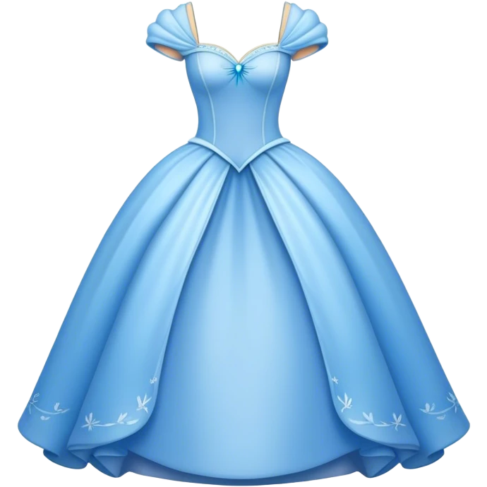 Cinderella dress blue birds emoji