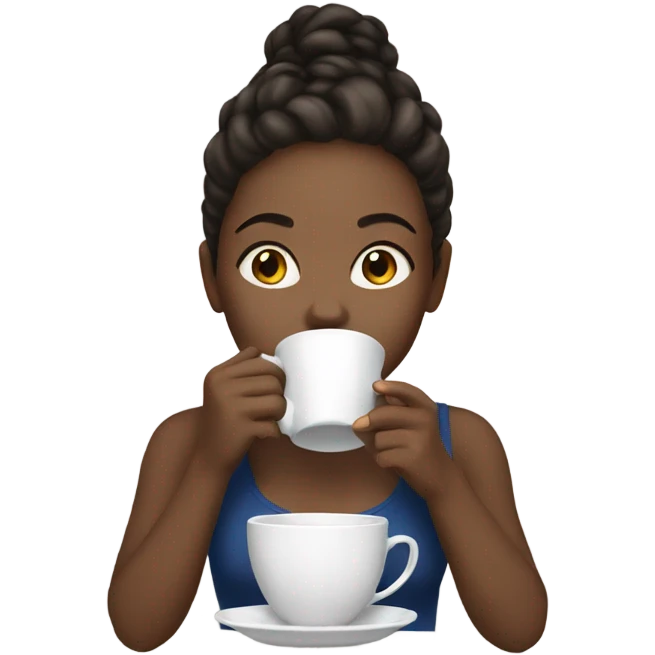 White girl drinking tea  emoji