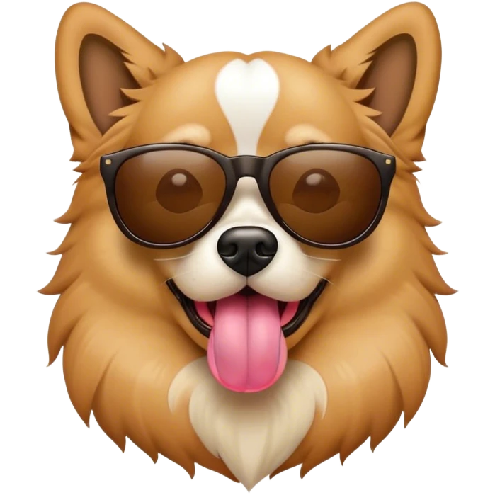 Dog with sunglasses with its tongue out emoji