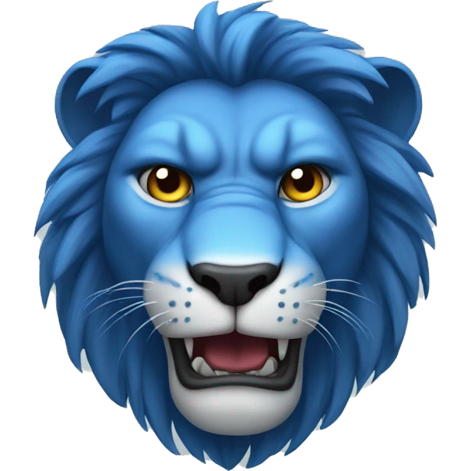 head of a blue lion who is angry emoji