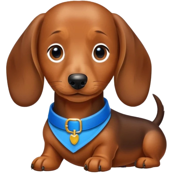 Dachshund with blue collar  emoji