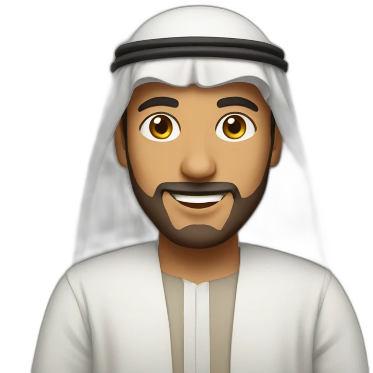 arab guy with traditional wear saying hii emoji