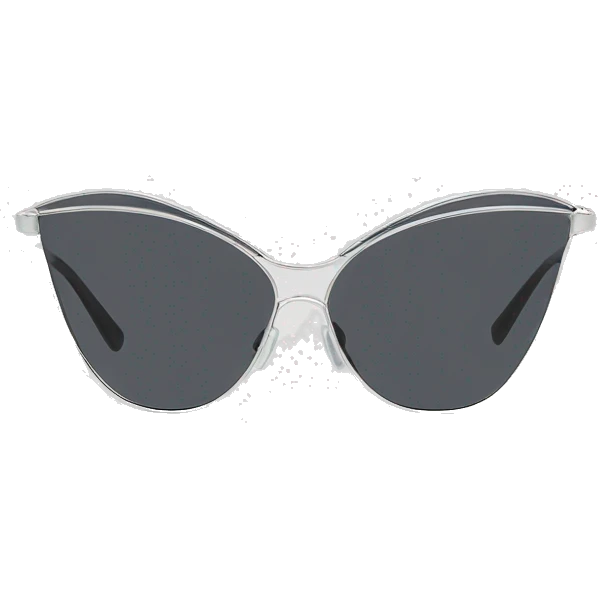 Y2K  Sports Sunglasses front view cat eye with silver frame emoji