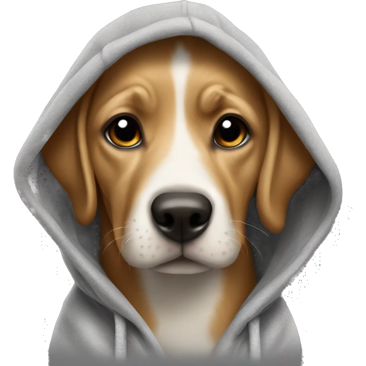 Dog wearing a hoodie ￼ emoji