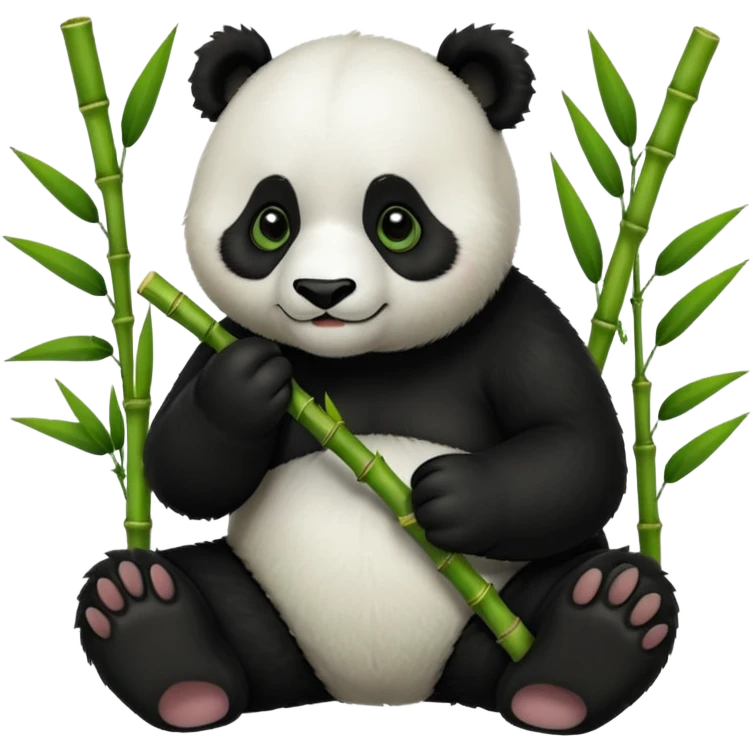 Panda eating bamboo ￼ emoji