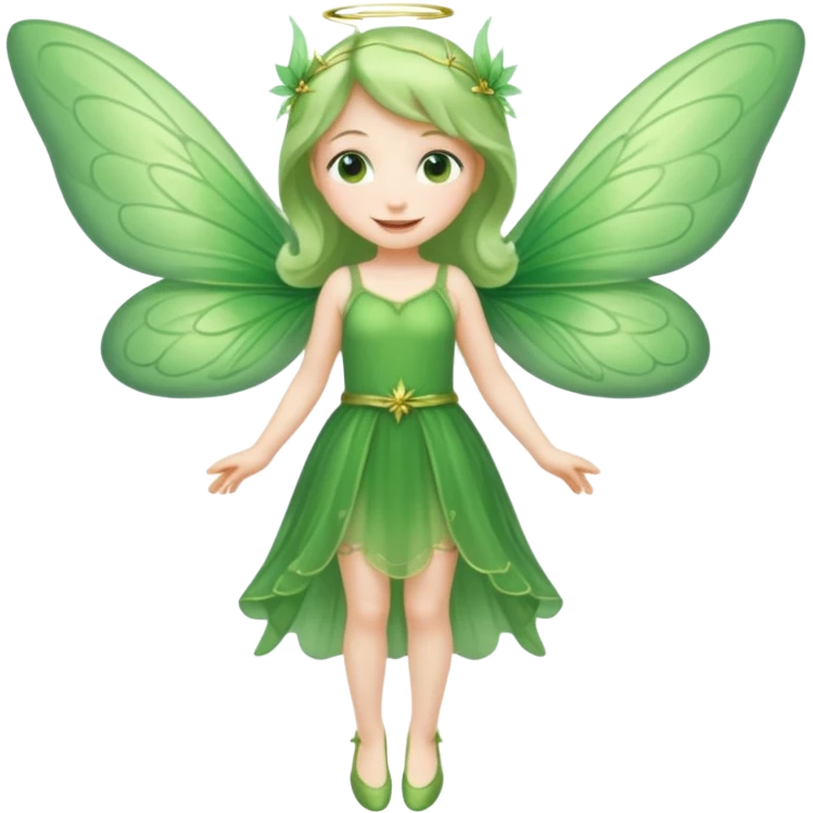 full body of little green fairy emoji