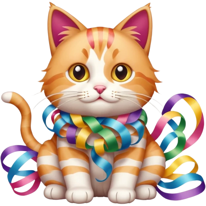 Cat tangled in streamers





 emoji