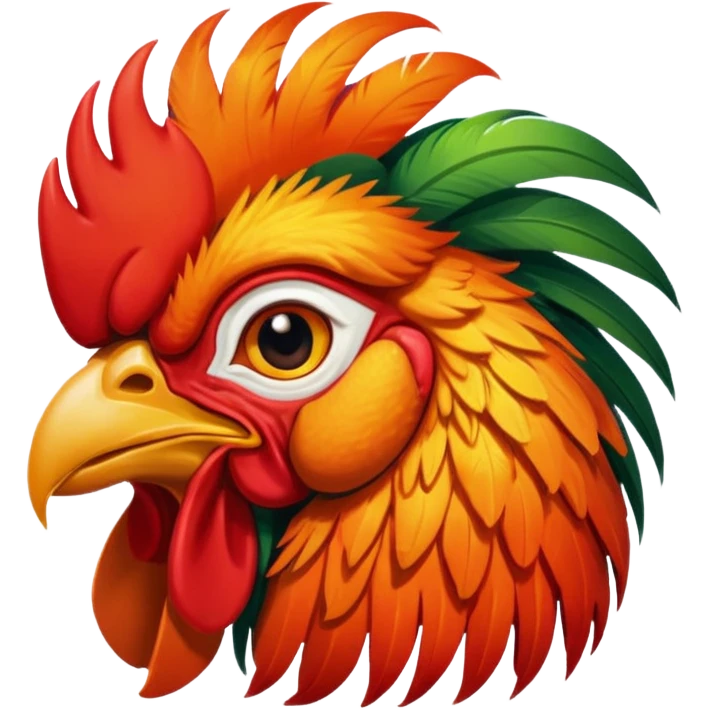 High resolution of A rooster emoji