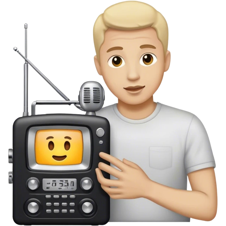 radio amateur setting up his radio station emoji