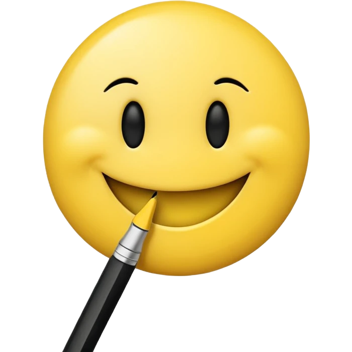 Smiley face sucking on pen ￼￼ emoji