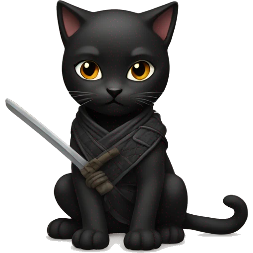 Ninja black kitten emoji