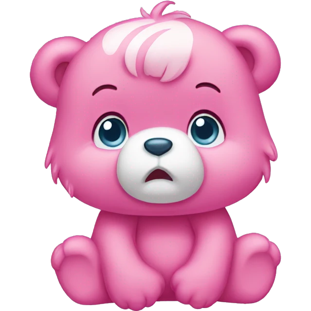 pink Care Bear crying with tears emoji