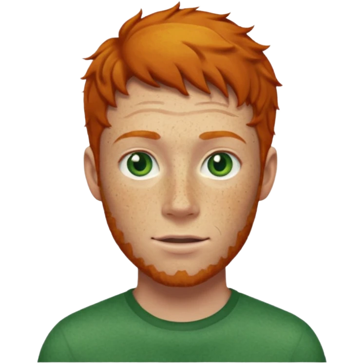 Ginger man with freckles and green eyes  emoji