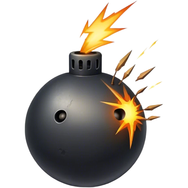bomb with spark emoji