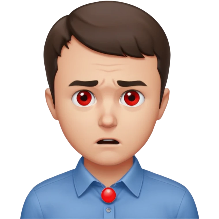 Charlie kirk with red dot on neck and scared expression on face emoji