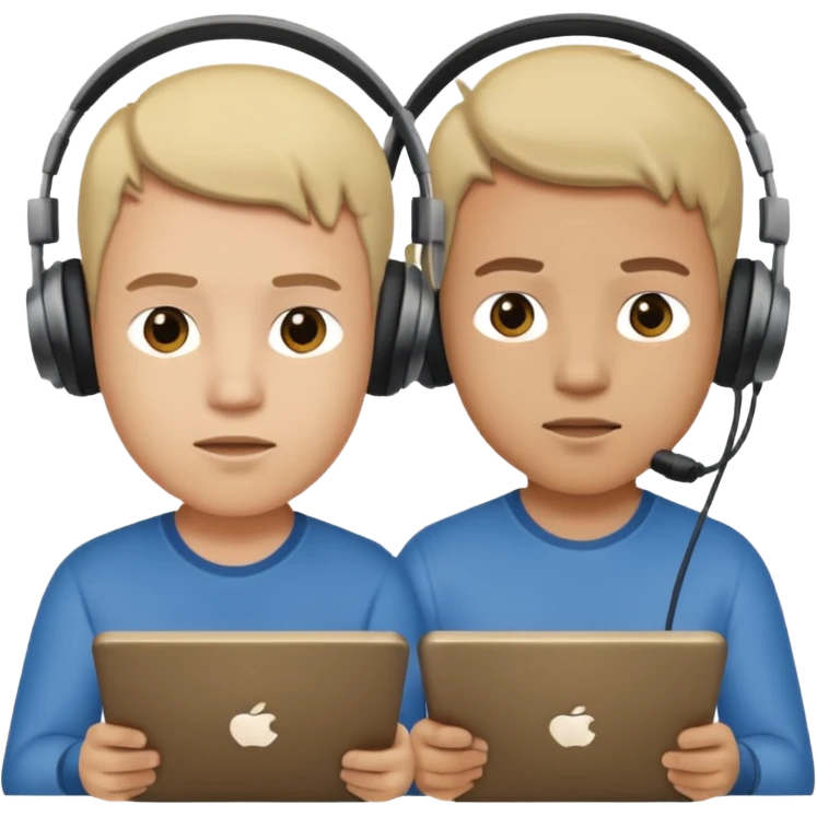 two brothers playings videogames emoji