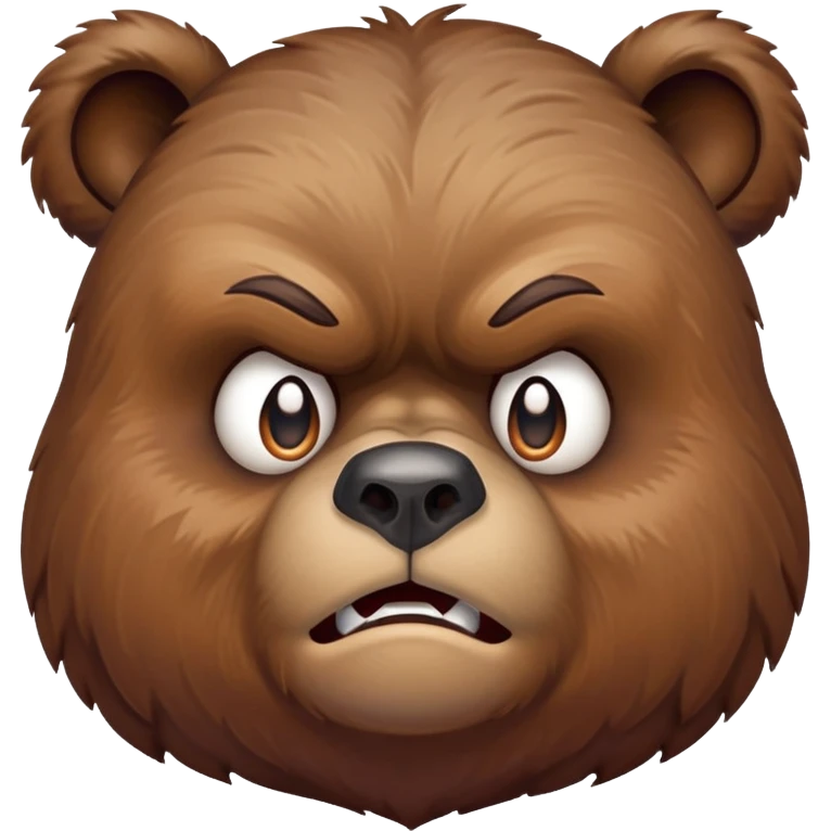 Grumpy bear with angry expression emoji