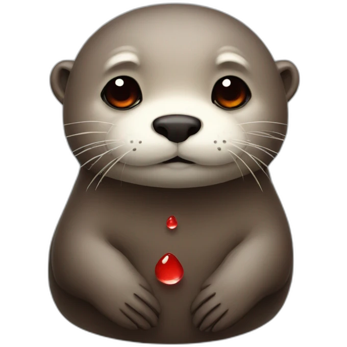 sad otter red tears emoji