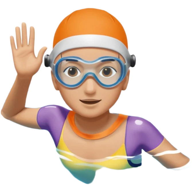 person swimming laps in pool zoomed out showing lap swiming back stroke, no more zoomed out full body but par under water emoji