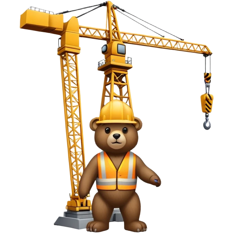 Bear operating a construction crane emoji