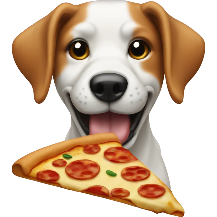 Dog eating pizza emoji