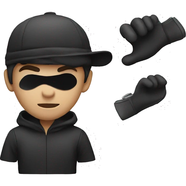 Black and white thief emoji
