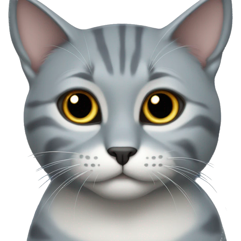 Gato  gris oscuro azul emoji