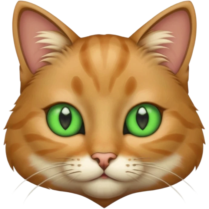 Un gato con corazón en los ojos de color verde emoji
