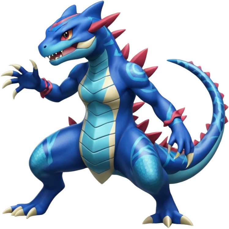 Inteleon-Feraligatr-Greninja-fusion (full body) emoji