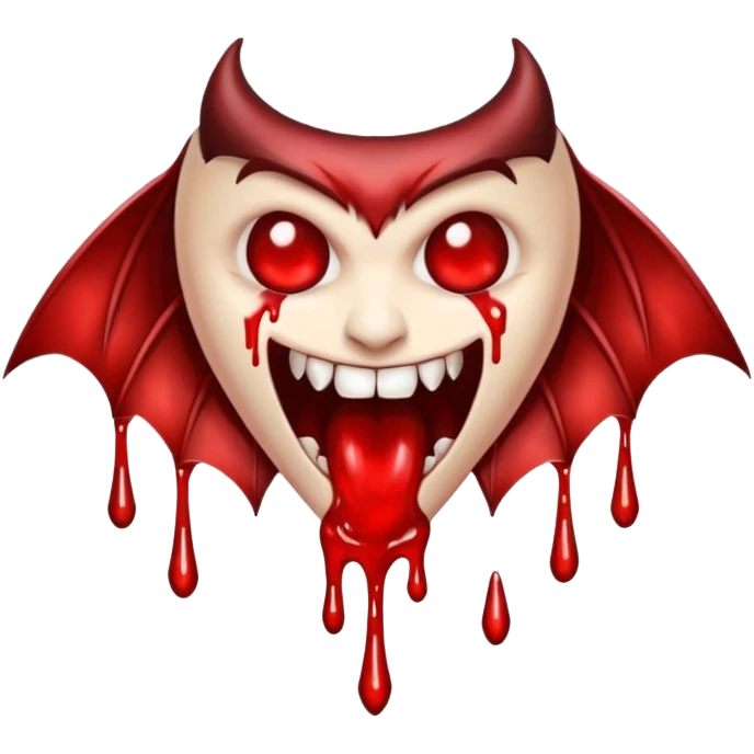 Vampire fangs dripping blood emoji