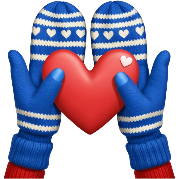 hands in mittens make a heart like 🫶🏻 emoji