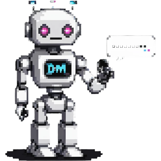 Instagram DM with robot assistant suggesting message replies emoji