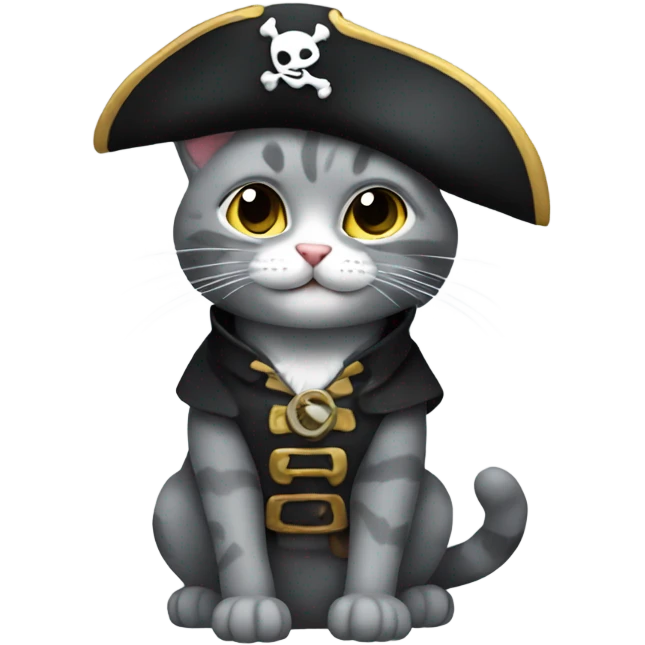 pirate gray cat emoji