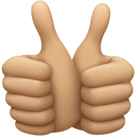 Double thumbs up with a little smile emoji