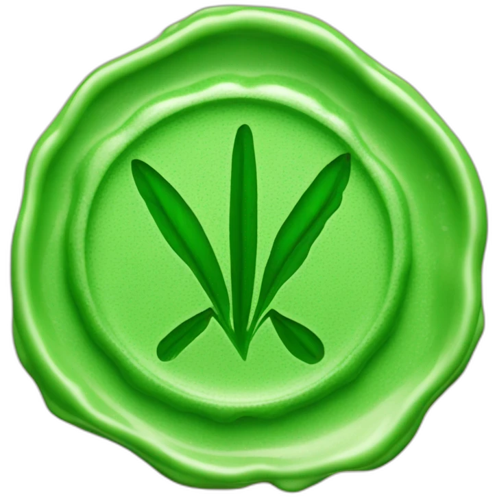 green wax stamp with tick (check) only emoji