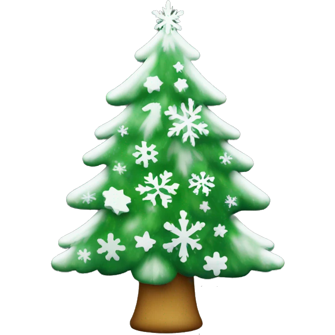 Christmas tree with snowflakes emoji