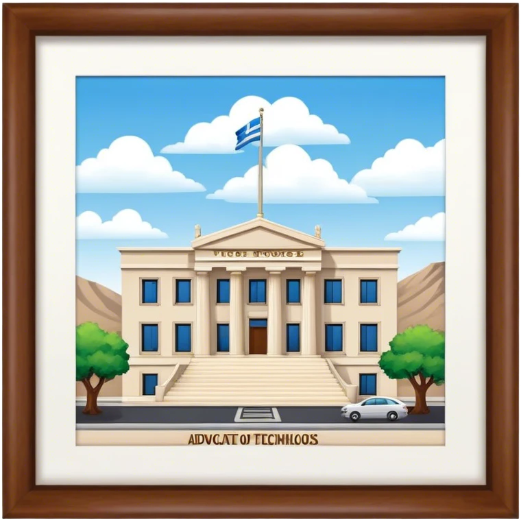 The office of a company called ''Advocate Technologies'' located in Athens, Greece emoji