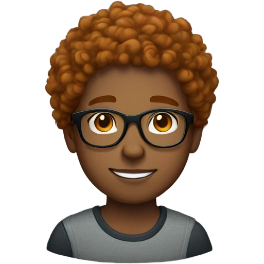 Light skin black boy with curly dark ginger hair and glasses  emoji