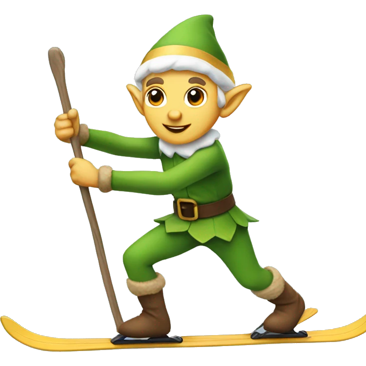 elf skiiing  emoji