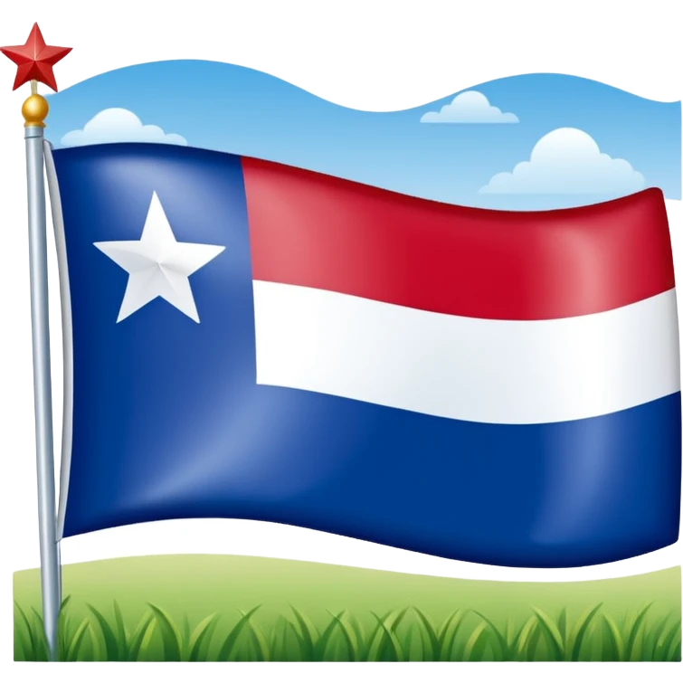 An emoji of the Texas state flag/ a mini American with one star and one white stripe and on red stripe emoji