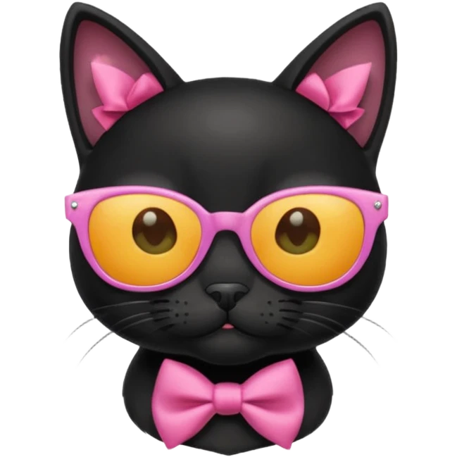 black cat with bowsblack cat with sunglasses emoji