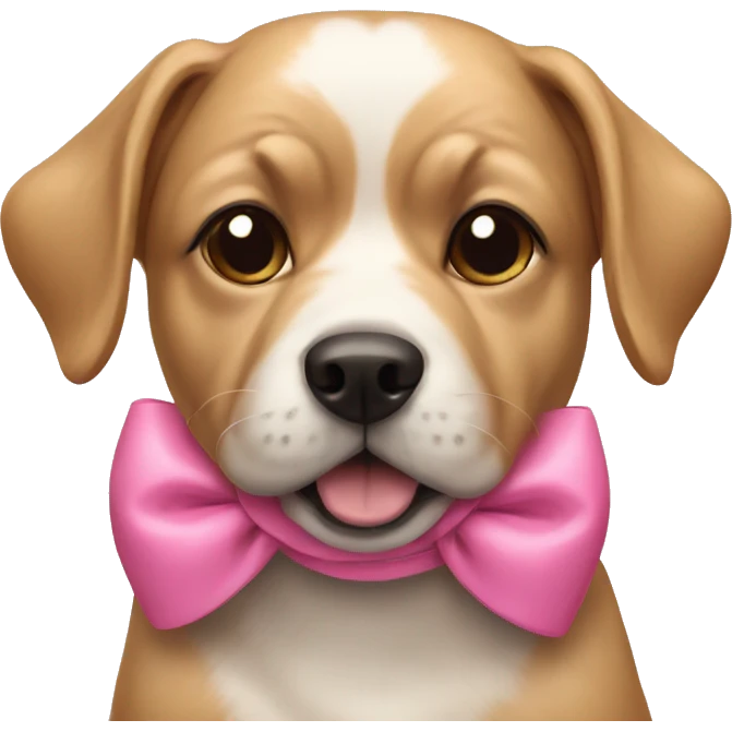 Dog wearing pink bows emoji