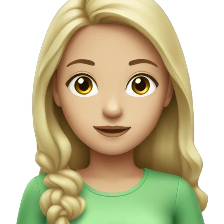 Girl with light green eyes and dark blonde hair  emoji