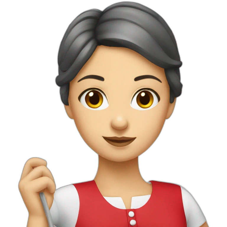 Polish woman holding a Polish flag emoji