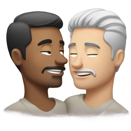 Two white men cuddling emoji